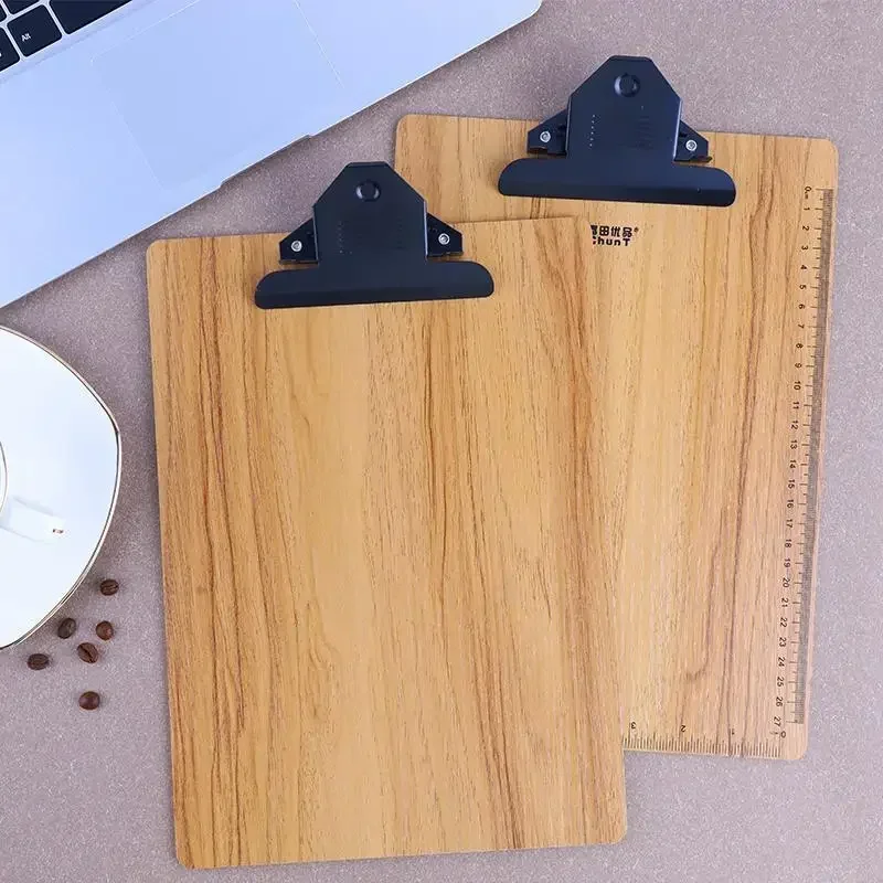 Writing Clipboard Clipboard Wood Grain A4 File Board Clip Thickened Hard Fiber Student Writing Pad Pen-insertable Writing Splint Meeting Copying