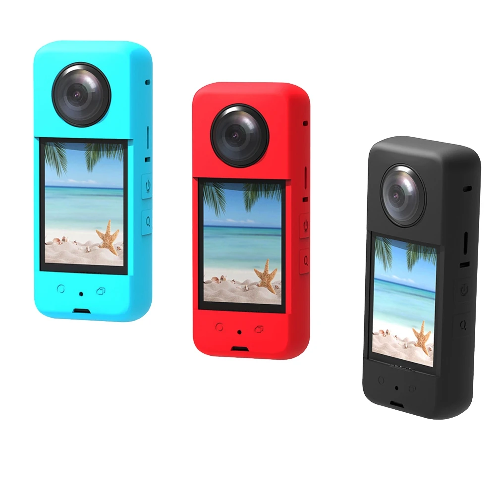 Insta 360 X3용 M05K 실리콘 케이스 파노라마 액션 카메라 방진 실리콘 보호 케이스 안티드롭 케이스(빨간색)