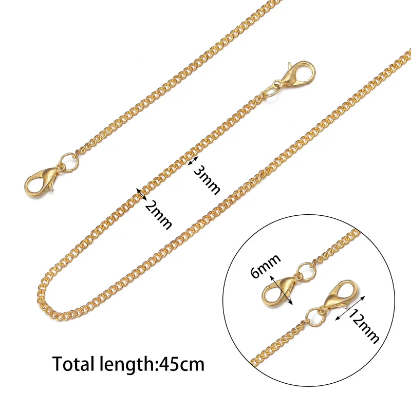 6pcs/Lot 45cm Adjustable Round Cross Chains for Jewelry Making Link Chain  Bulk Chains DIY Necklace Bracelet Men or Women - AliExpress