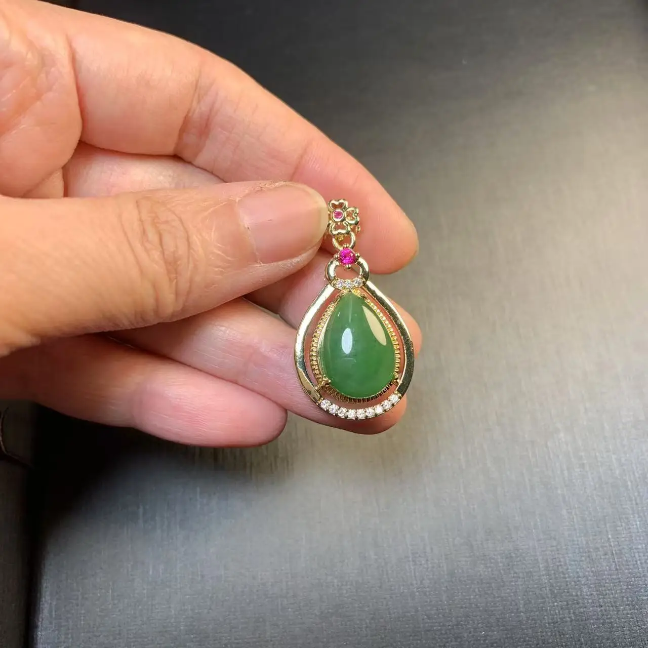 Natural Stone Pendant Necklace GREEN Hetian Jade High Quality Jewelry Women Gifts Fine