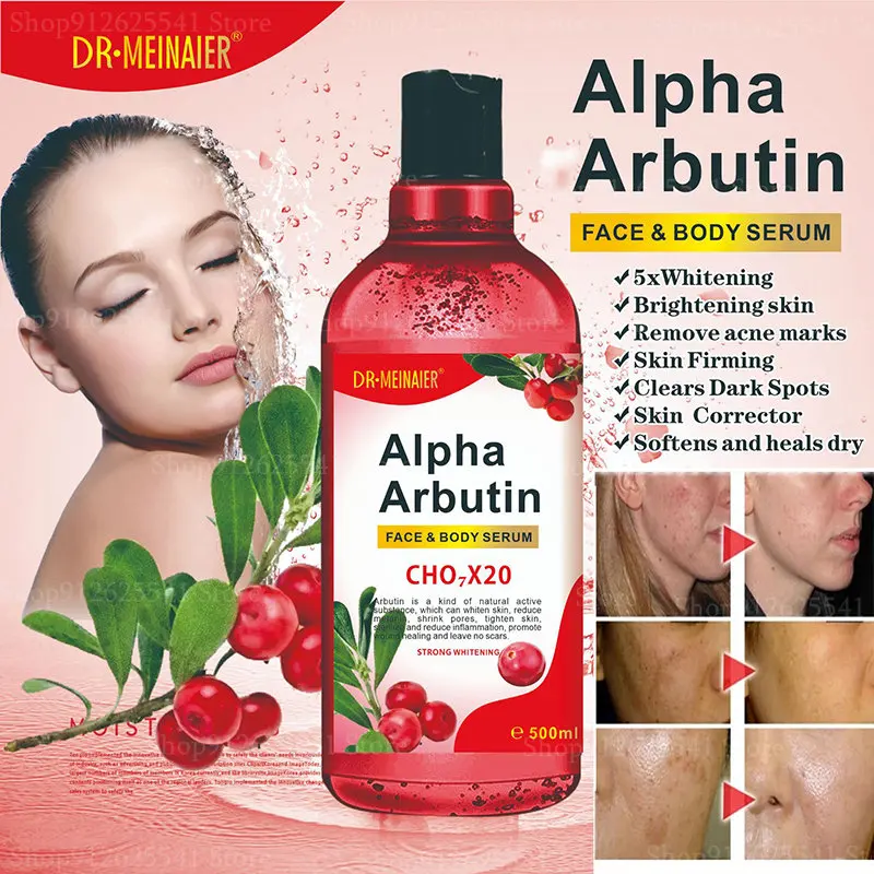 500ML Vitamin C Arbutin Essence Gentle Firming Repairing Skin Facial Whitening Moisturizing Lightening Essence Original Liquid