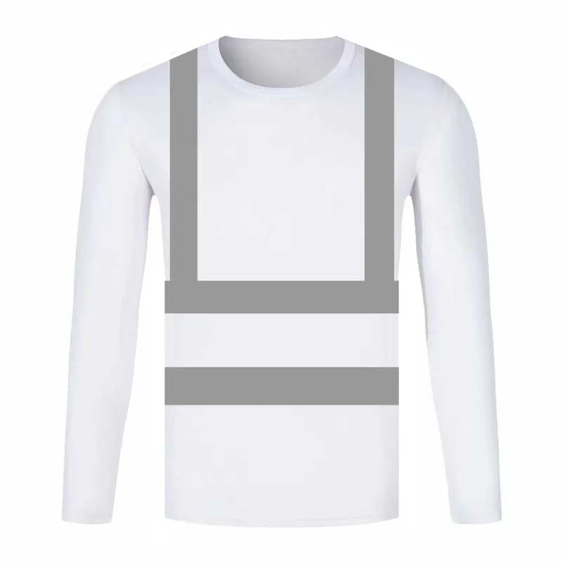 Fluorescent High Visibility Shirts Reflective Safety Shirt Long Sleeve Hi Vis Workwear Quick Dry Construction Work Wear