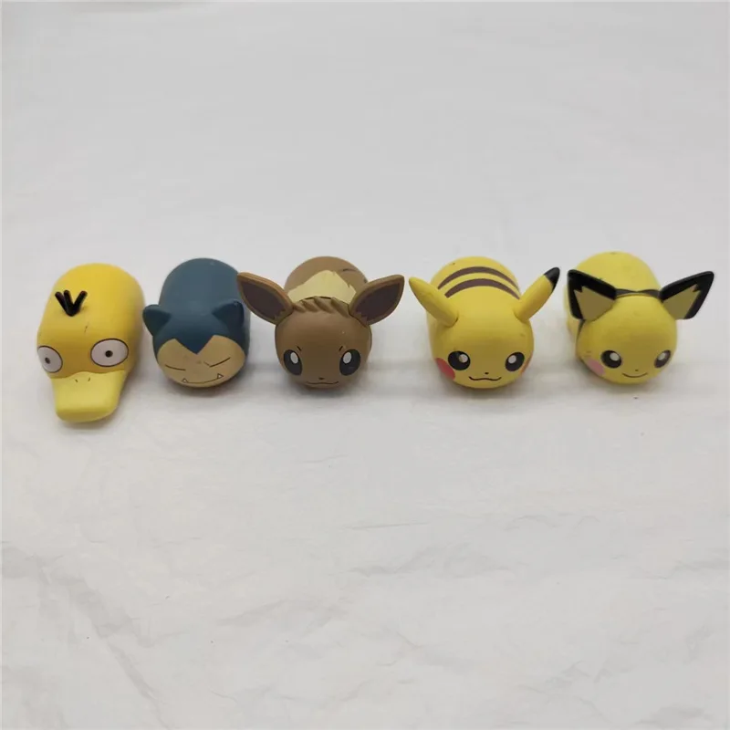 

5 шт. кавайные Мультяшные фигурки покемонов tsum Pikachu Raichu Snorlax Eevee, рождественский подарок для детей, детская игрушка
