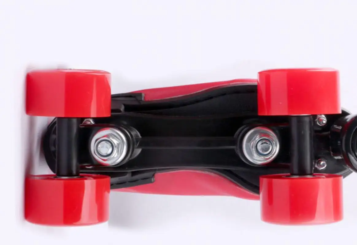 Patins de couro vermelho com roda PU para homens e mulheres, Patines ao ar livre, linha dupla, sapatos de rodas piscantes, tรชnis esportivo