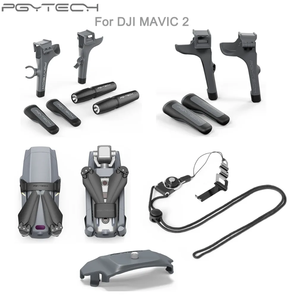 for-dji-mavic-2-pro-pgytech-landing-gear-extension-propellers-motor-holder-fixator-remote-control-screen-guard-neck-lanyard