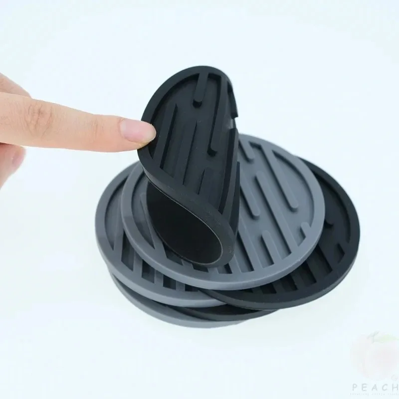 Silicone Coasters Round Heat Resistant Tea Cup Mat Table Mat Drink Coffee Mug Glass Beverage Holder Pad 10cm