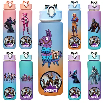 750ML Large Fortnition Capacity Water Bottle Sports Portable Gradient Water Bottle Student Drinking Water Bottle Birthday Bottle