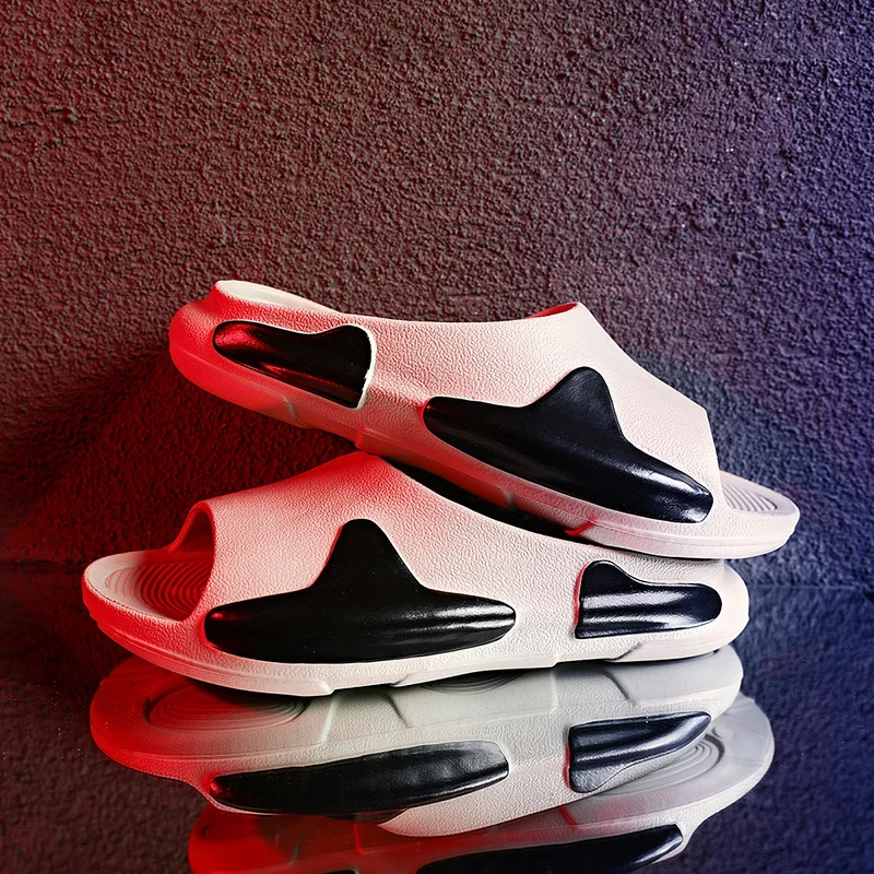 Tofflor för kvinnor och män Halkskydd med tjock sula Mjukt skum Sliders Tofflor för inomhus utomhus_voghion.com