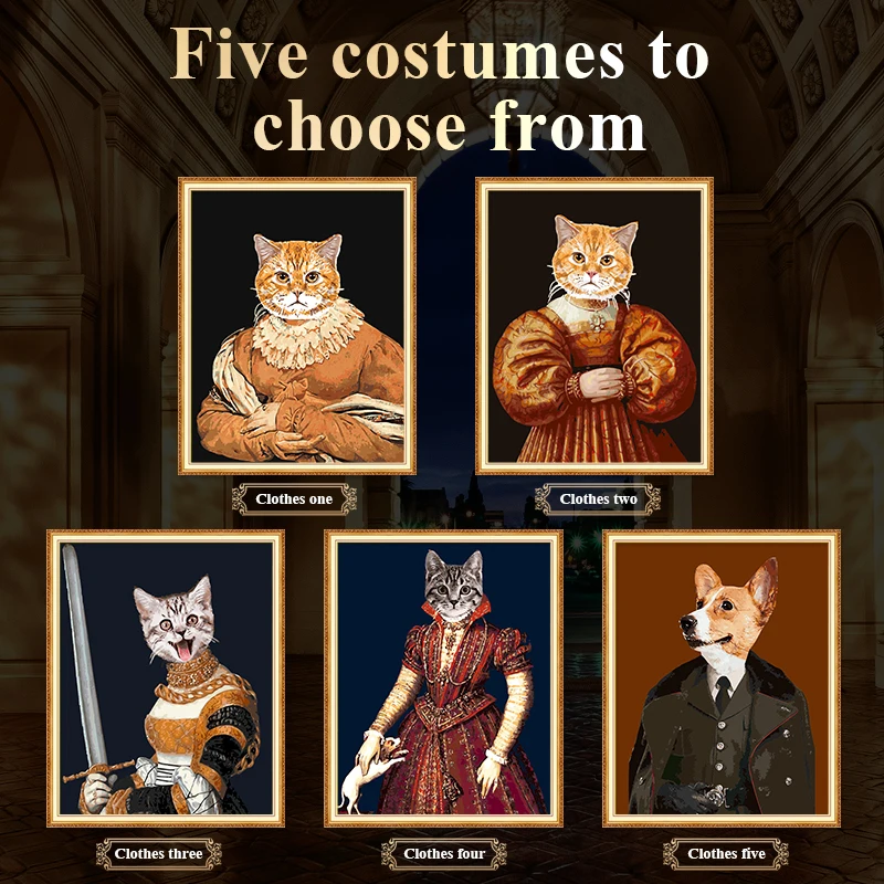 Photo Custom Painting By Numbers Digital Pet Head Portrait  Photo kit Gift Picture Number Oil Painting Acrylic Paint