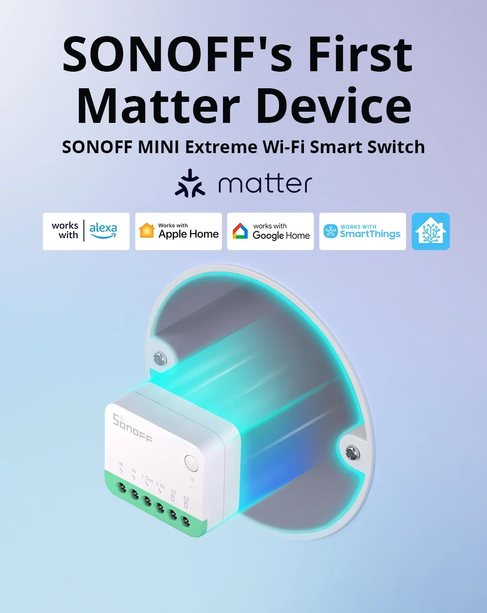 MINI R4 Matter MINIR4M Matter Relay Mini R4 Extreme Wifi Smart Switch Matter Al