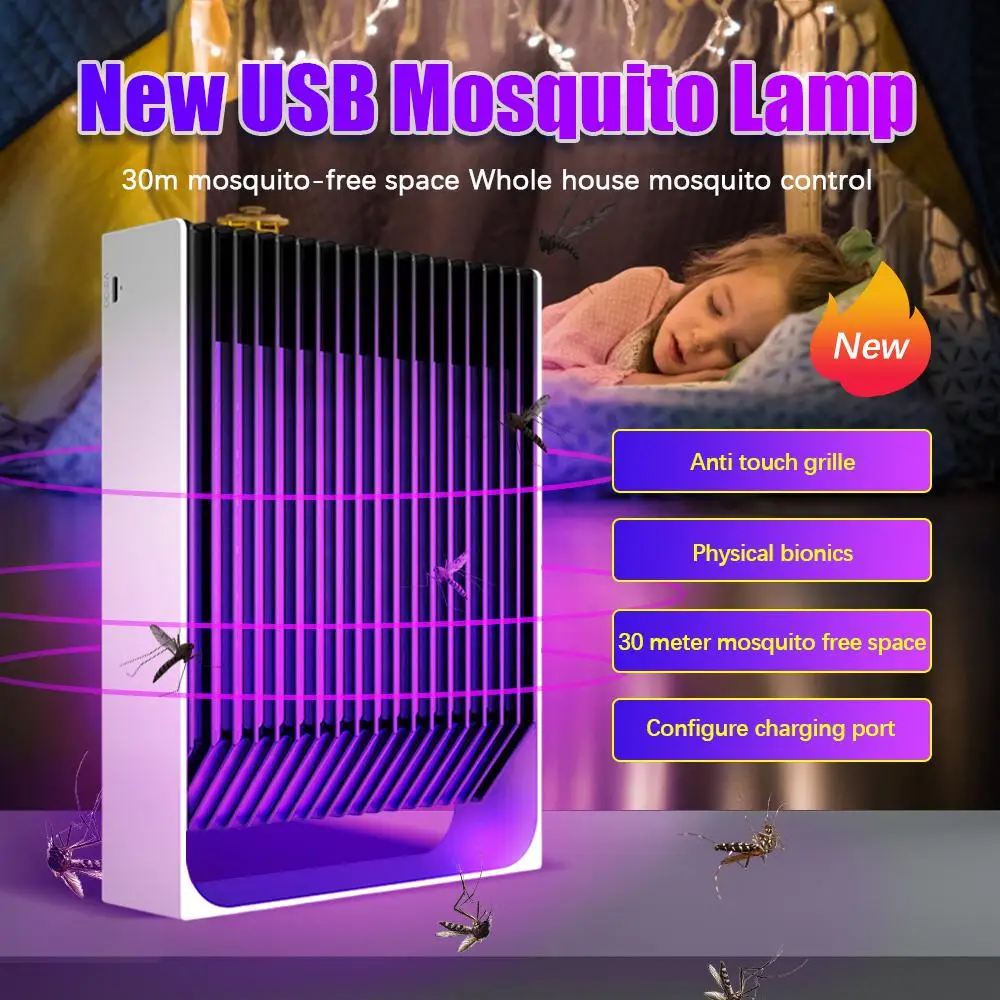 Uv Electric Shock Mosquito Killer Lamp Summer Fly Catcher Usb Ricaricabile Mosquito Killer Indoor Outdoor Electric Fly Trap