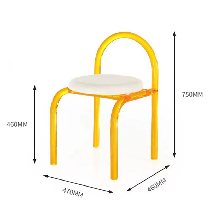 Crystal Makeup Chair Dining Chair Acrylic Furniture Casual Design Backrest Living Room Single Sofa