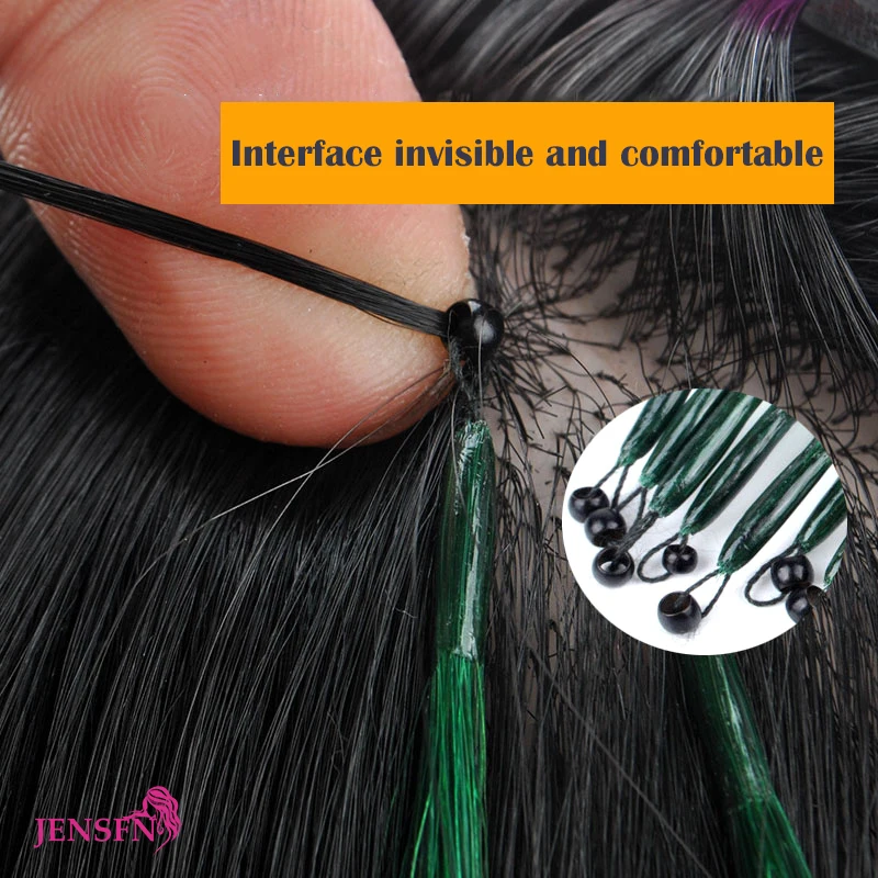 Human Hair Extensions 8D Natural Hair Extensions Human Hair 10pcs 0.5g/s Micro Ring 18Inch Micro Link Loop Extension For Women variety of color