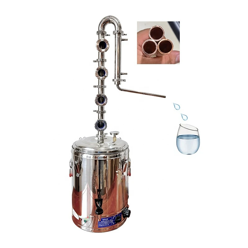 

15L-25L-33L-50L-70L Domestic type alcohol distiller maker 4 - layer stainless steel tower copper core dis