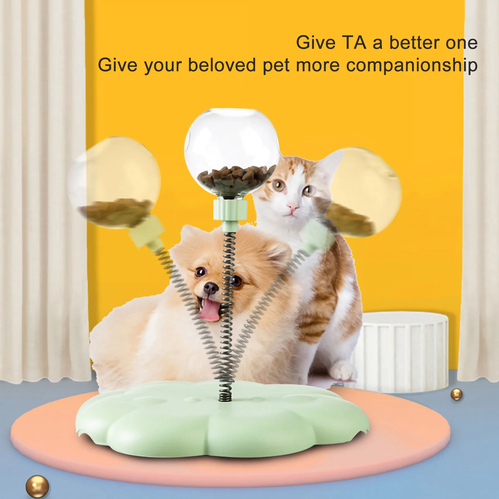 

1Pc Food-Powered Cat Toy Cat Ball Feeder Toy with Treat Dispensing Ball Slow Feeder Feature for Indoor Self Play Leaky Food Ball