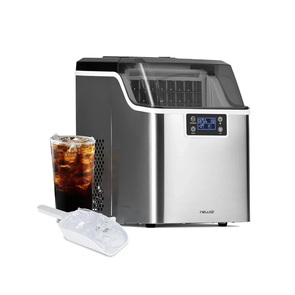 45lbs/Day Ice Cube Machine, Self-Cleaning Function and Ice Thickness, Portable Mak