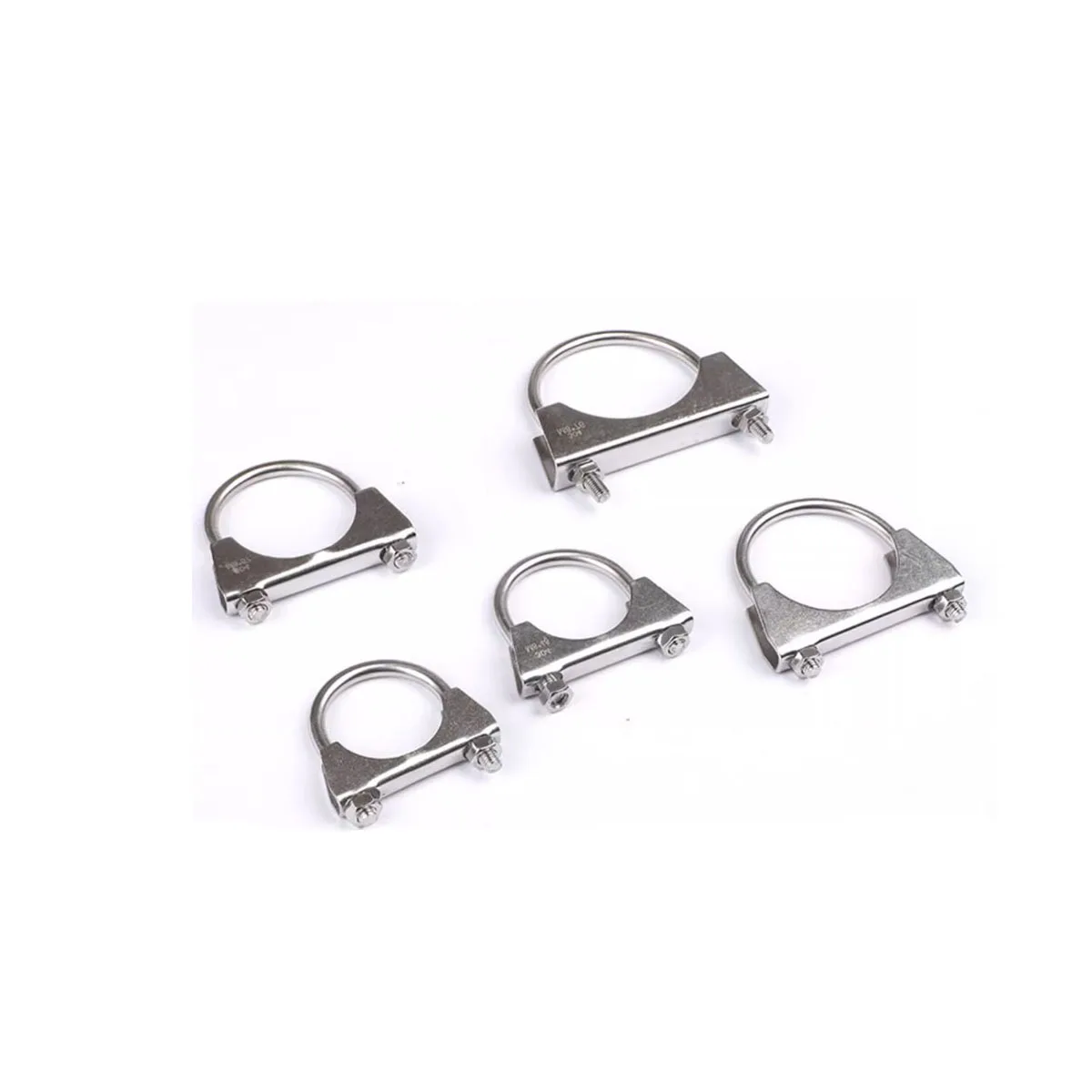 304 Stainless Steel Strong Pipe Clamp Bracket With Baffle U-Bolt/Marine Pipe Clamp Exhaust M8 buckle clamp