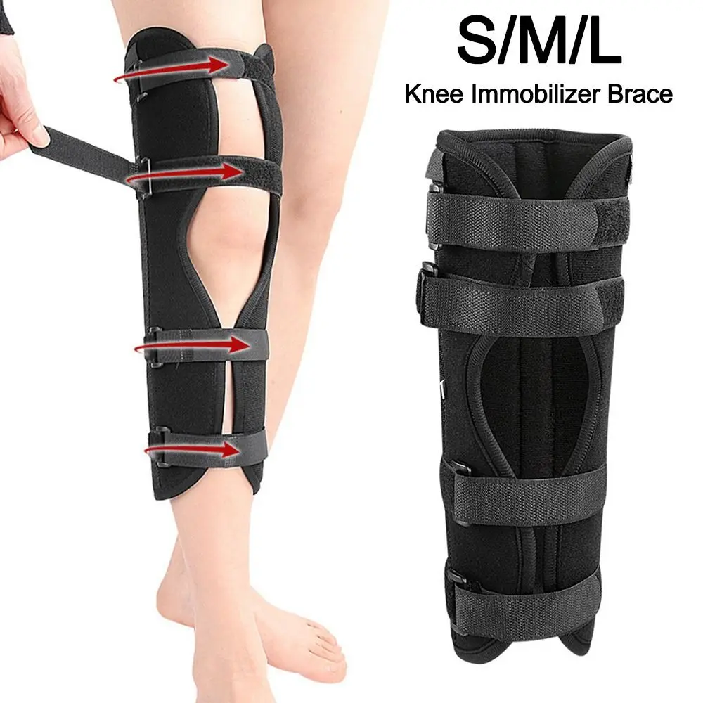 Knee Immobilizer Brace Breathable Knee Brace & Stabilizer Full Leg Support Brace for Surgery Recovery, Knee Injury