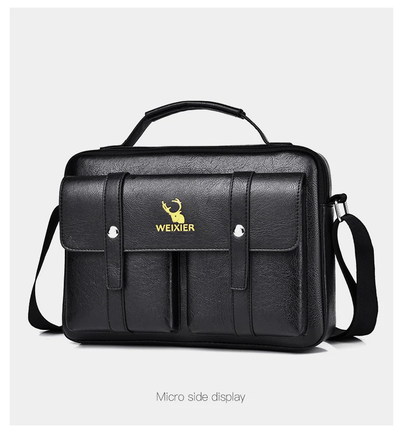 WEIXIER PU Leather Bag New Men's Shoulder Bag Casual Crossbody