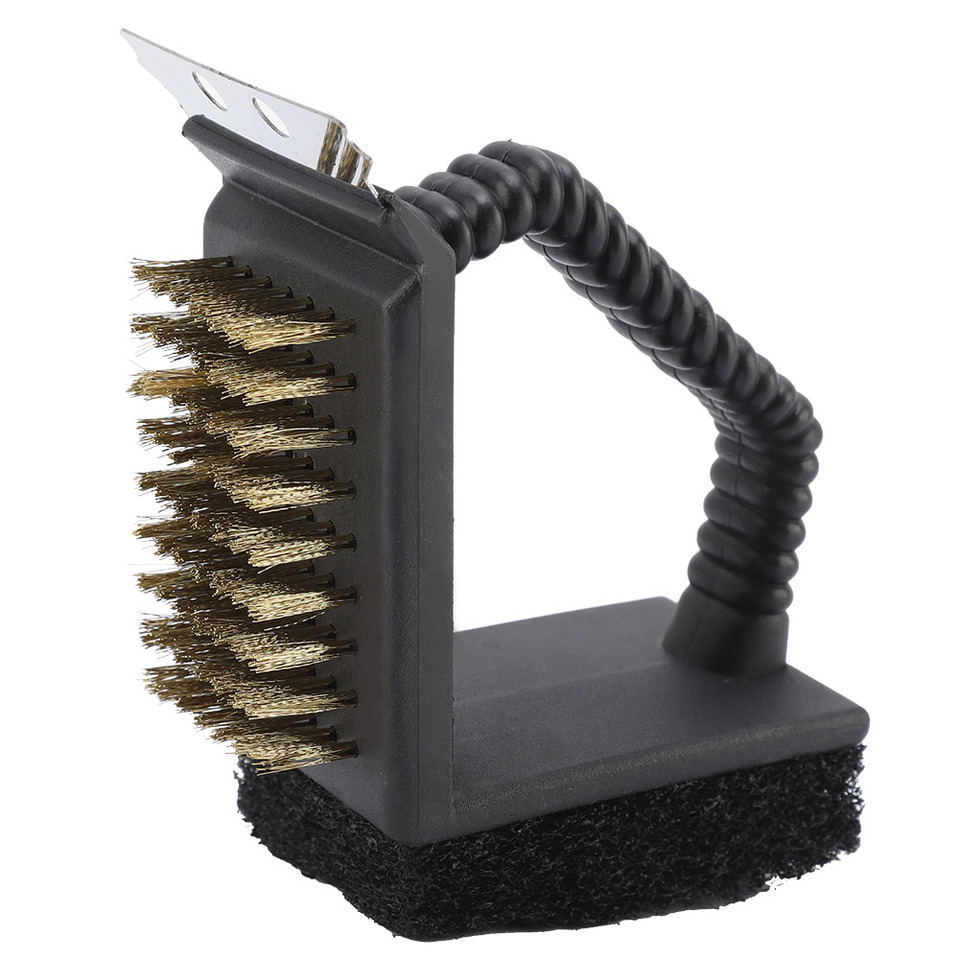 BBQ Cleaner Brush BBQ Cleaner Multi functional 3 in 1  Stainless Steel Barbecue Oven Cleansing Brush Kitchen Wire Brush