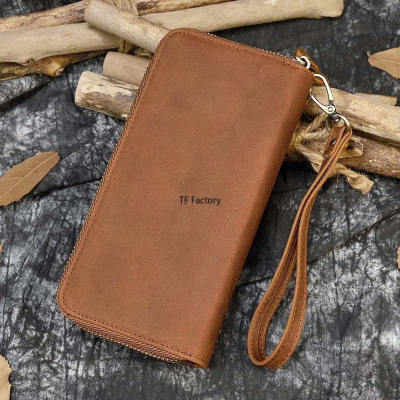 Premium Leather Long Wallet with Money Clip
