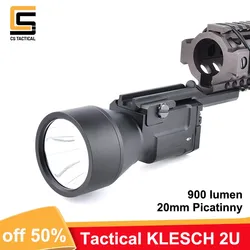 WADSN Tactical KLESCH 2U Flashlight Airsoft Gun Light to 20mm Picatinny Rail Rifle Led Strobe Scout Light Weapon Accessories