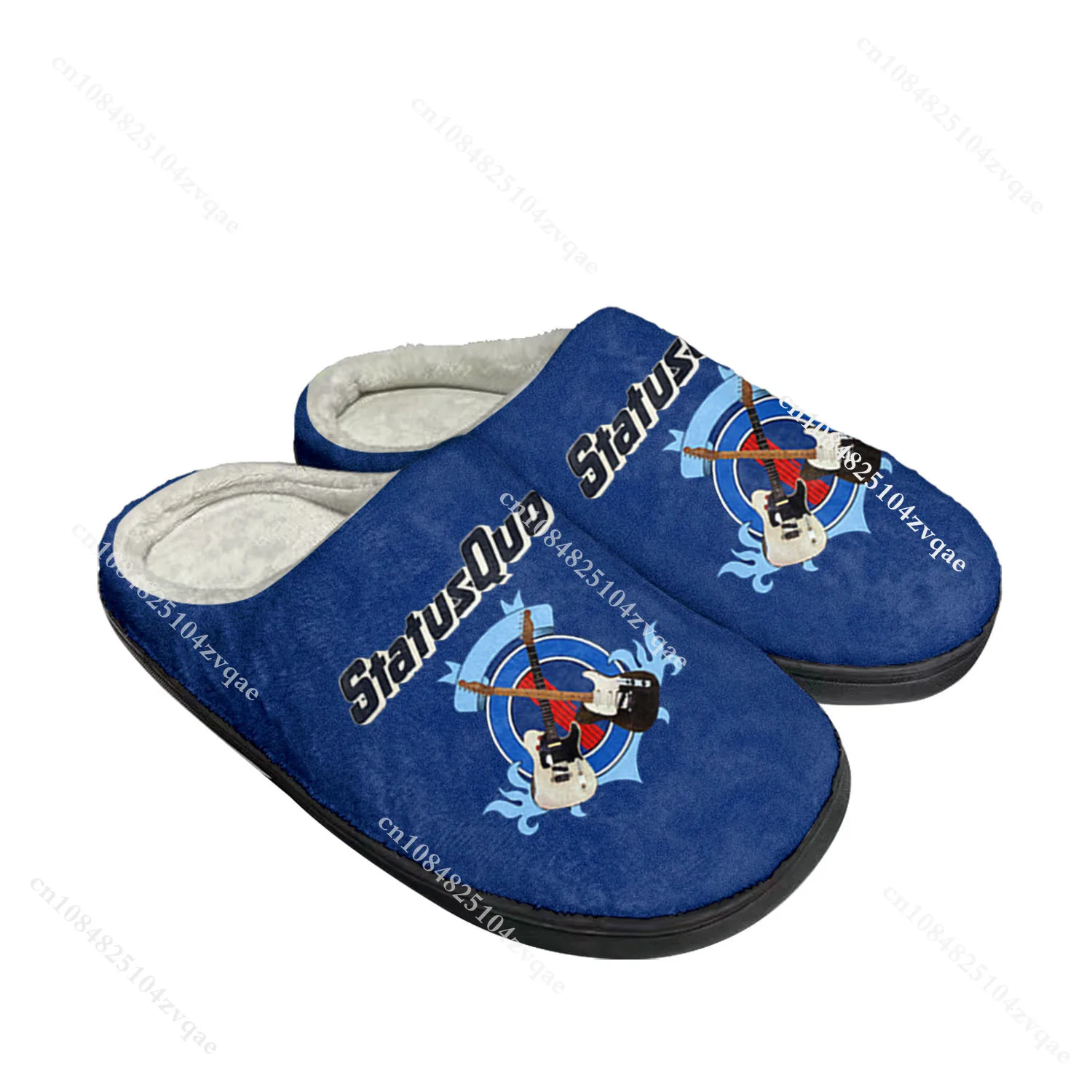 Status Quo Rock Band Fashion Home Cotton Custom Slippers Mens Womens Sandals Plush Bedroom Casual Keep Warm Shoe Thermal Slipper