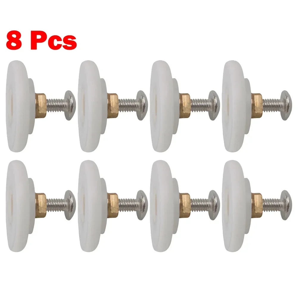 Old Fashioned Sliding Door Arc Bathroom Pulley Hanging Wheel 8pcs Bathroom Glass Door Hanging Wheel Shower Room
