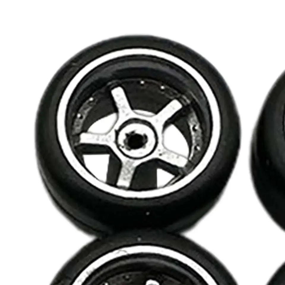 Alomejor 2 Ruote Anteriori Per Auto RC 1/14 – Pneumatici In Gomma Antiscivolo Con Cerchi In Lega Di Alluminio 10 Fori, Diametro 85 Mm, Per Crawler E Camion
