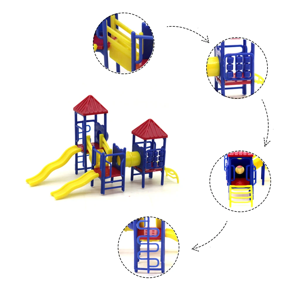 DIY HO N Scale 1:87 1:150 Children Playground Park with Slides Set For Architectural Building Models Scenery Layout