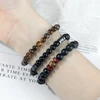 Bracelet élastique 3 pièces/ensemble en perles de pierre naturelle pour couple, bracelet de prière, bijoux de yoga et de méditation bouddhiste pour amis, cadeaux