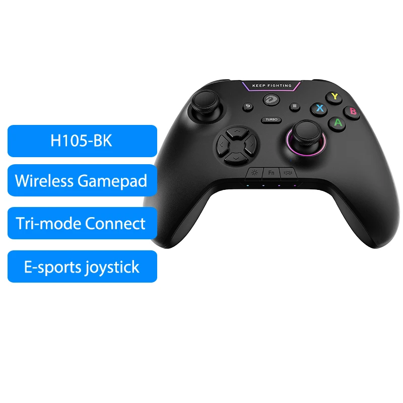 בקר משחק DAREU Tri-mode Gamepad RGB Bluetooth אלחוטי 2.4G E-sports Joystick Gaming Controller Macro Back Button עבור משחקי Android PC TV
