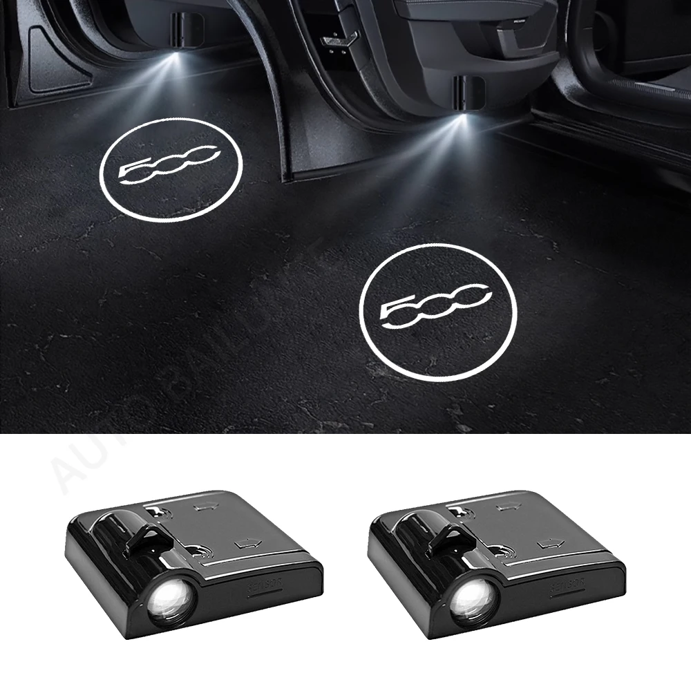 2Pcs Led Car Door Welcome Light Ghost Shadow Logo Light Accessorio Decorativo Automatico Per Fiat 500 Abarth Punto Bravo