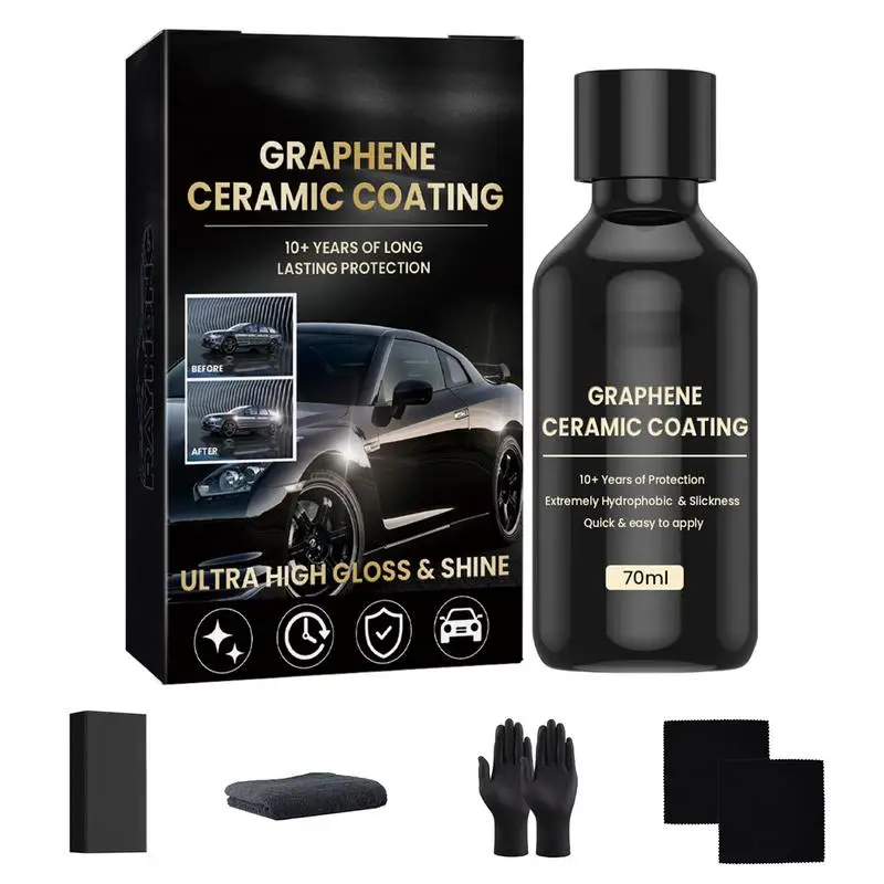 Auto Graphene Ceramic Coating Spray Car Coating Polish Paint Car 2.3oz Trim Ceramic Coating Set Protects Against UV Rays 