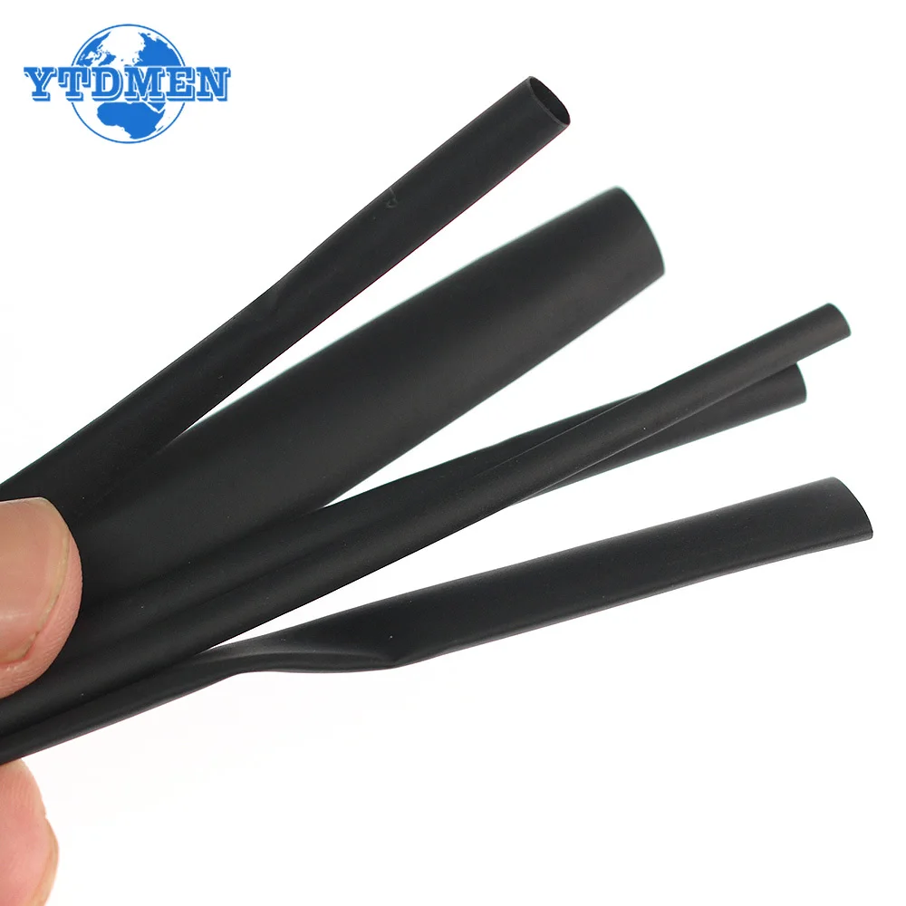 Heat Shrink Tubing 1/2/3/4/5/6/8mm 2:1 Black Shrink Wrapping Insulation Heat for Cables DIY Connector Repair 8 Meter/set