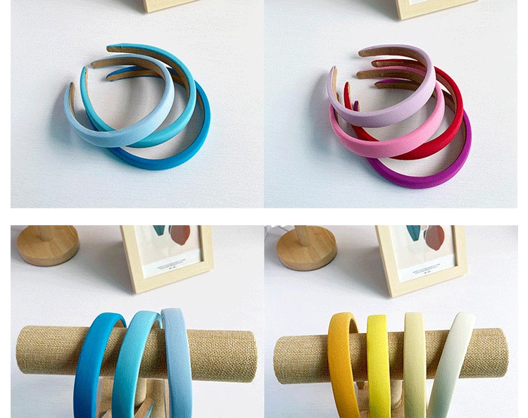 Acessórios de Cabelo Faixas de Cabelo para Mulheres Sólida Doce Esponja Largo Topo Scrunchie Estilo Coreano Simples Rosto Lavagem nó Headwear Cor 6 Computers & Electronics