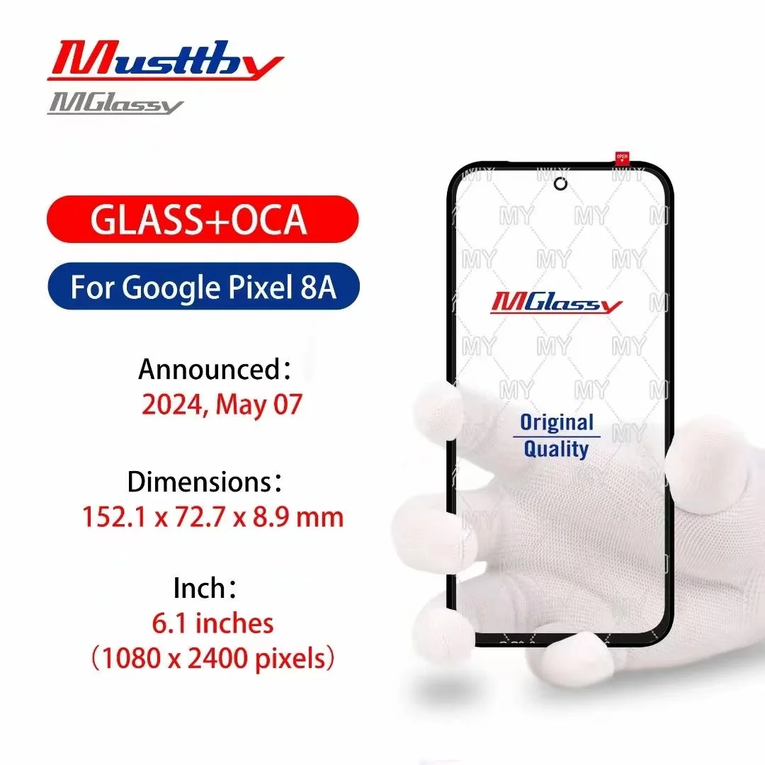 Oleophobic Coated Touch Screen Glass with OCA (5-Pack)