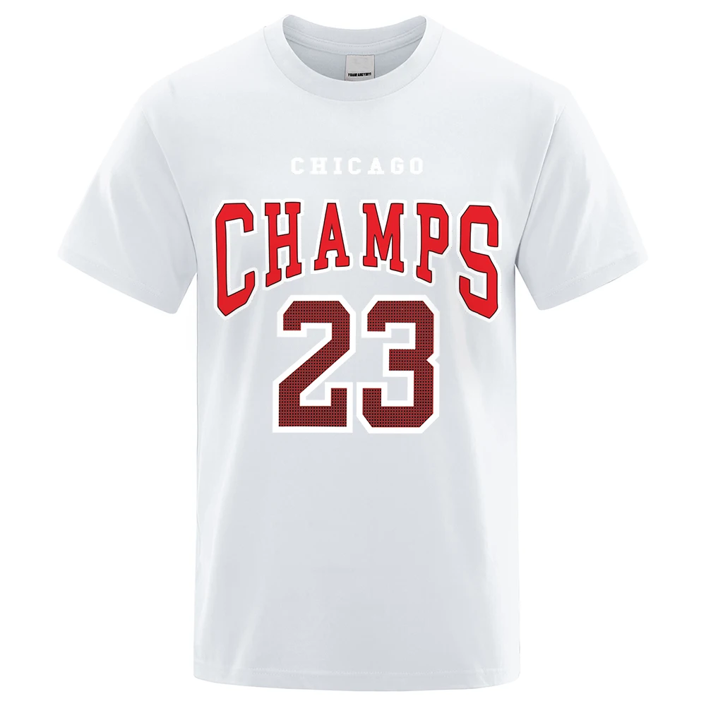Chicago Champs 23 Usa City Team T-shirt Sports Short Sleeve Shirt Men  Cotton Casual Tee Clothes Street Breathable Hip Hop Tshirt - T-shirts -  AliExpress