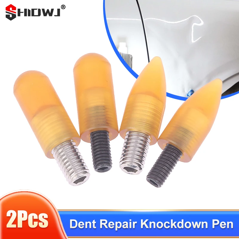 

2Pcs Dent Repair Knockdown Pen Head Paintless Pit Removal Leveling Hammer Heads Replacement Repair Tool Car Dent Removal Tools