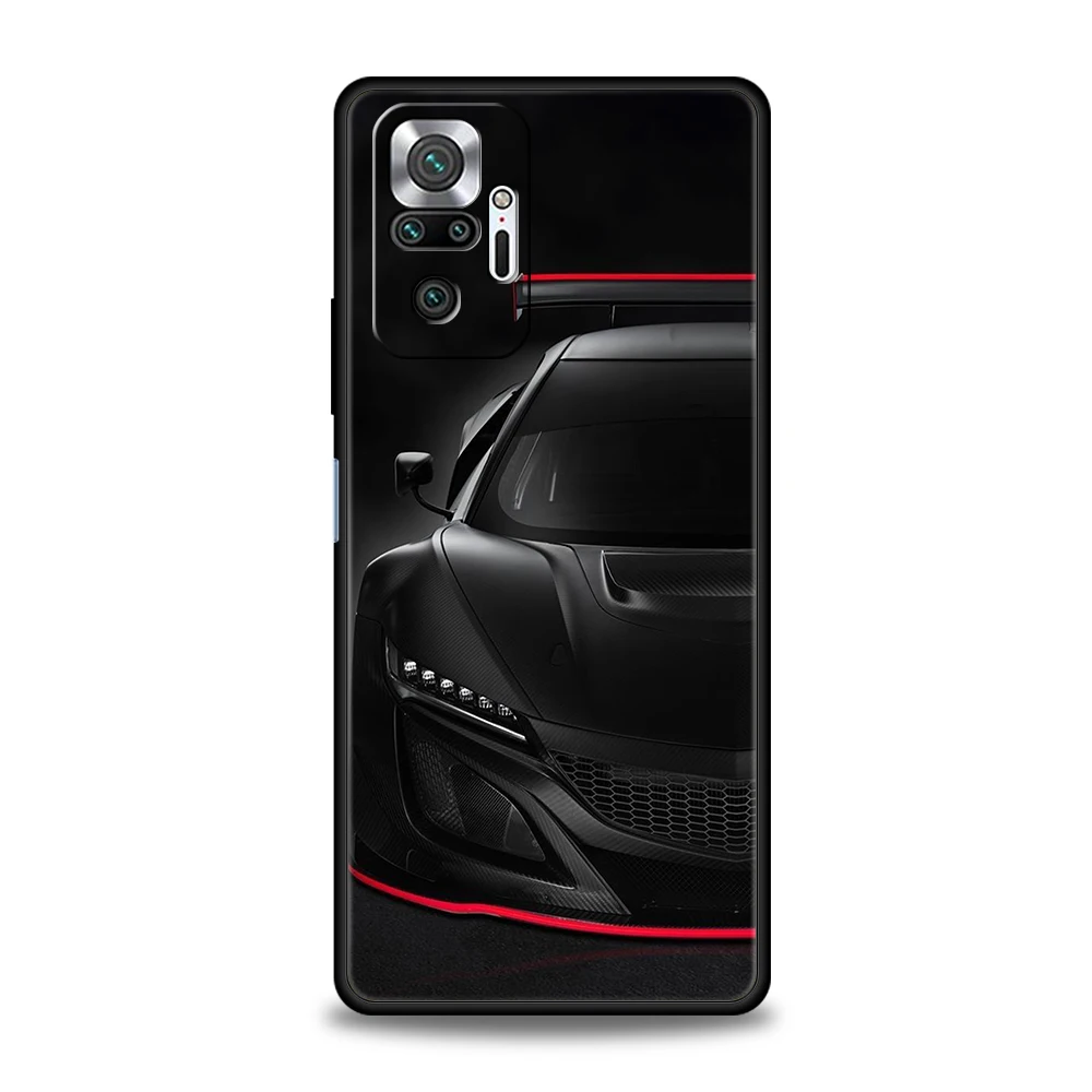 Sleek Black Sports Car Phone Case - Soft Shell Cover