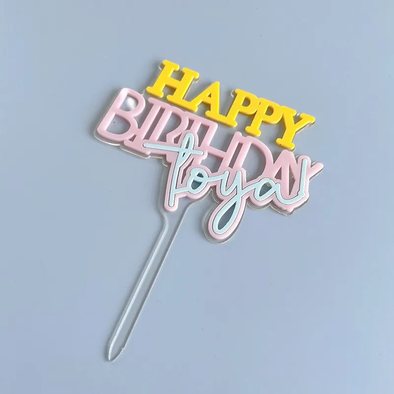 33 Styles Happy Birthday Cake Topper Rose Gold Birthday Acrylic Cake Topper  For Kids Birthday Party