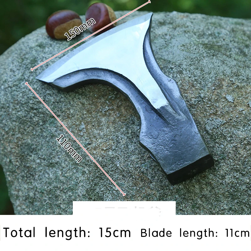 Outdoor campsite logging, chopping wood, wooden handle, mountain axe, hardware, fire emergency, high-quality axe 6