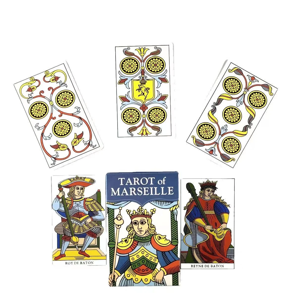 4 De Baton Tarot De Marseille Tarot Of Marseille 78 Cards Set Gift Board Table Game Oracles And  Divination - Card Games - AliExpress