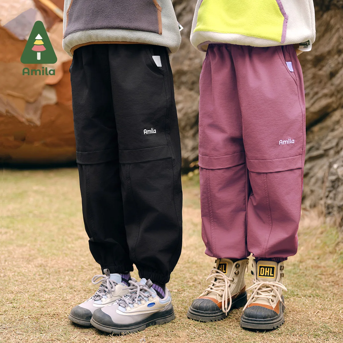 Baby Trousers Autumn Boys And Girls Solid Color Quick-Drying Windproof Simple Loose Casual Outdoor Overalls