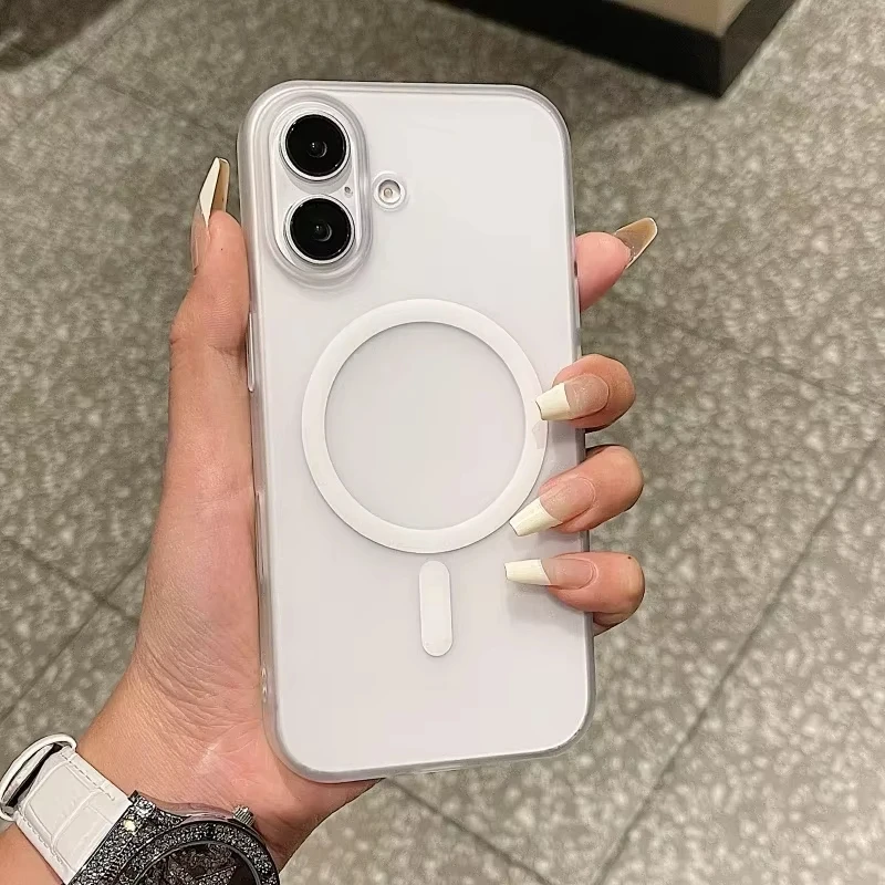 Für Magsafe Hülle für iPhone 17 Hülle Funda iPhone 11 16 17 18 Pro Max 12 13 14 15 Air Matte Magnetische Kabellose Ladehülle – Detail 4