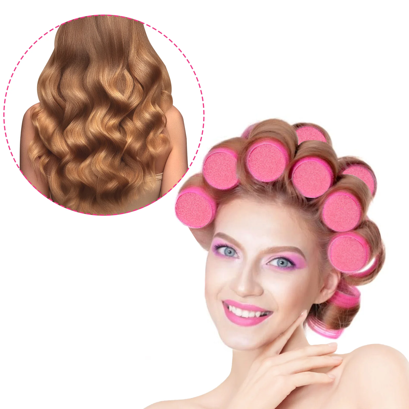 12Pcs Self Adhesive Hair Sponge Roller Hair Curler Sponge Women Styling Tool Stick Temporary Rollers