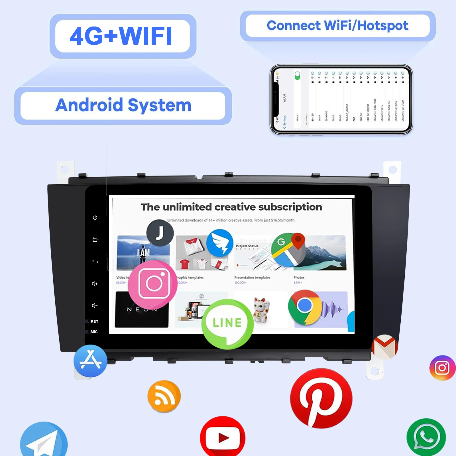 Android Car Radio For Mercedes Benz W203 W209 W219 A160 C180 C200 CLK200 Multime
