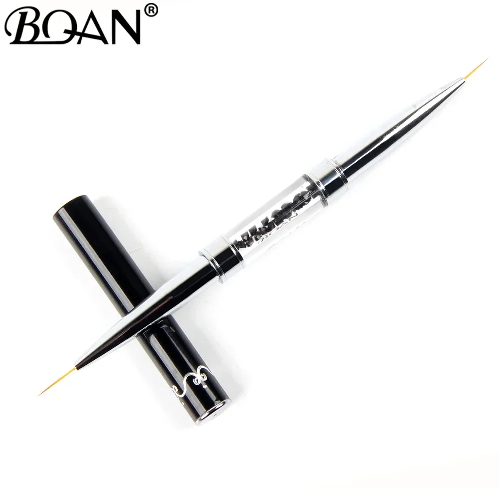 Nail Brushes BQAN Double Head Crystal Handle 9mm&11mm Drawing Brush Liner Brush Painting Pen Gel Polish Crystal Nail Art Manicure Tools