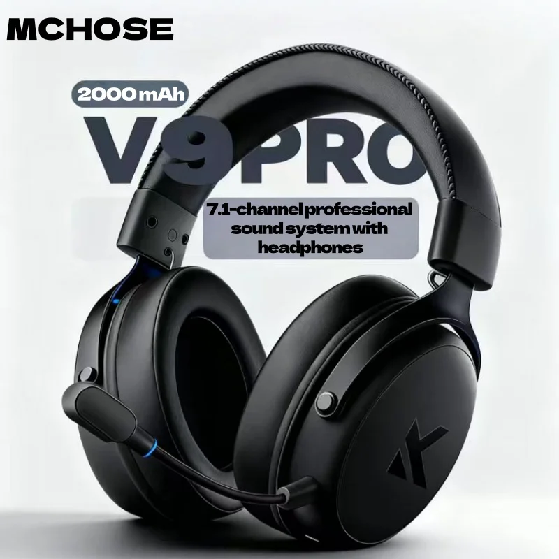 MCHOSE V9 Pro Gaming Auriculares inalámbricos 7.1 Auriculares con sonido envolvente Micrófono con cancelación de ruido Baja latencia Ligero para PS5 PC SWITCH