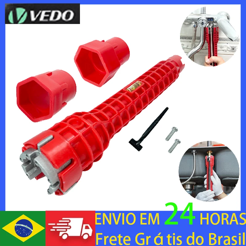 8 In 1 Sink Faucet Wrench Plumbing English Key Repair Tool For Wrench